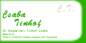 csaba tinhof business card